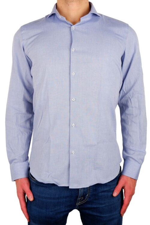Made in Italy Elegant Milano Light Blue Oxford Shirt