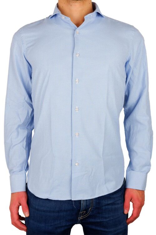 Made in Italy Elegant Milano Houndstooth Cotton Shirt