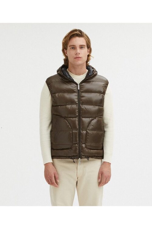 Centogrammi Reversible Hooded Duck Feather Vest