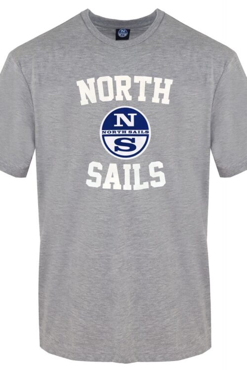 North Sails Chic Gray Crewneck Tee with Front Print
