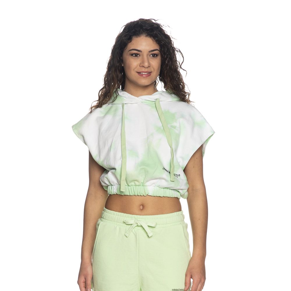 Hinnominate Apple Green Brushed Tie-Dye Sleeveless Hoodie
