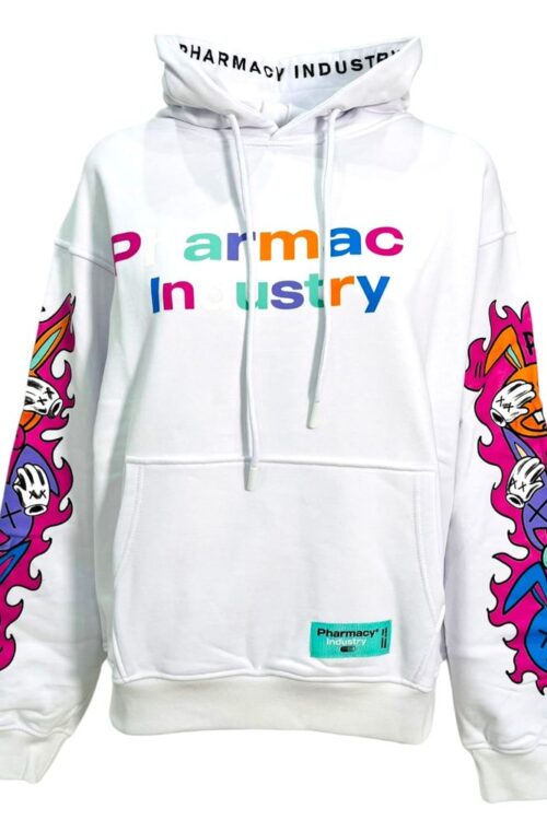 Pharmacy Industry Chic Cotton Hoodie with Graphic Sleeve Prints