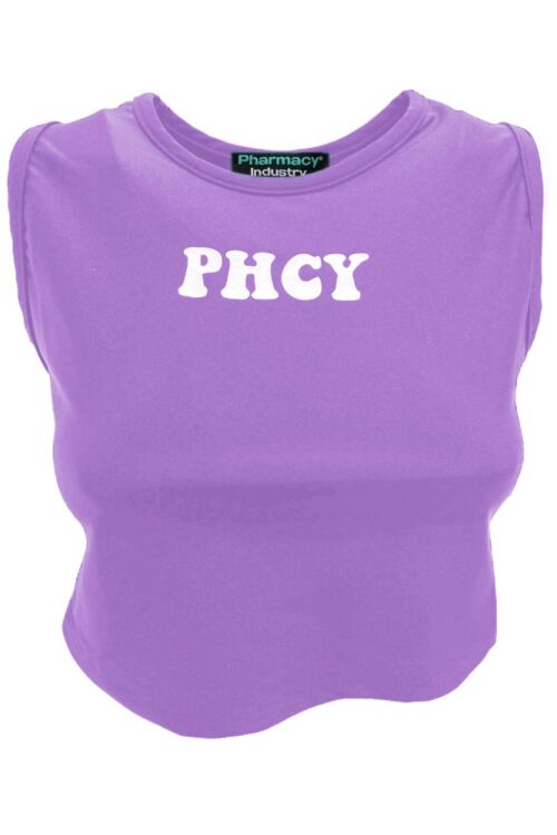 Pharmacy Industry Sleeveless Lycra Top with Chest Logo