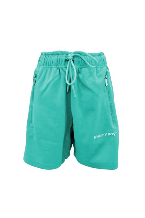 Pharmacy Industry Chic Green Bermuda Shorts with Side Stripes