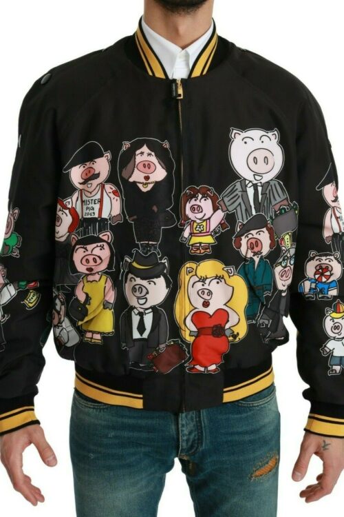 Dolce & Gabbana Multicolor Motive Bomber Style Jacket