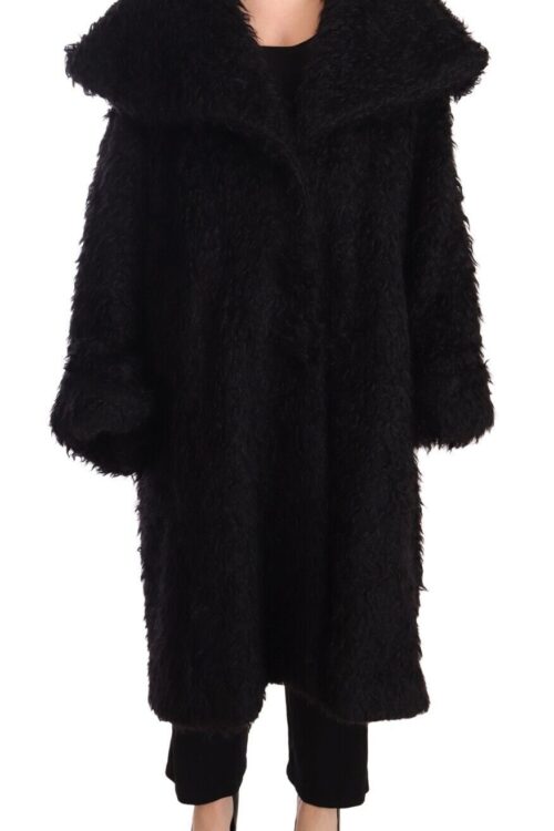 Dolce & Gabbana Sleek Runway Fur Cape Trench Jacket