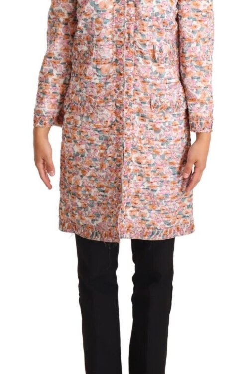 Dolce & Gabbana Elegant Floral Silk Trench Coat