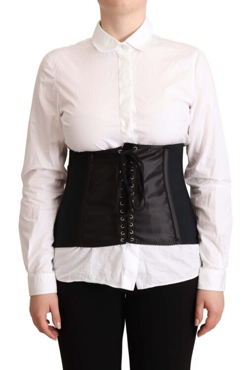 Dolce & Gabbana Chic Black Corset Belt Top