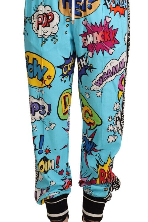 Dolce & Gabbana Chic Cartoon Print Knitted Jogger Pants
