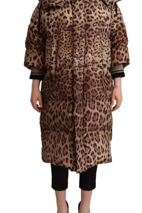 Dolce & Gabbana Elegant Leopard Print Long Jacket