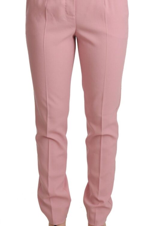 Dolce & Gabbana Elegant Pink Tapered Wool Trousers