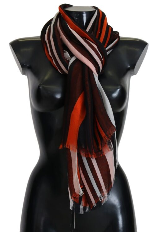 Dolce & Gabbana Elegant Multicolor Silk Fringed Scarf