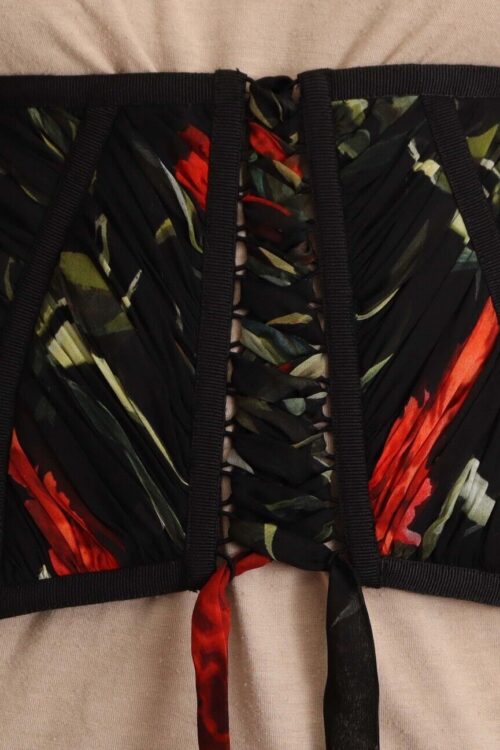 Dolce & Gabbana Elegant Black Silk Corset Belt Top