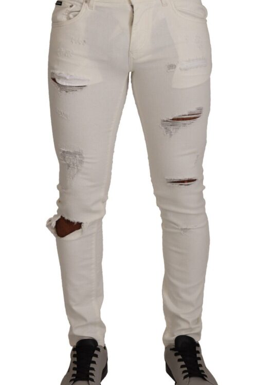 Dolce & Gabbana Elegant White Skinny Denim Jeans