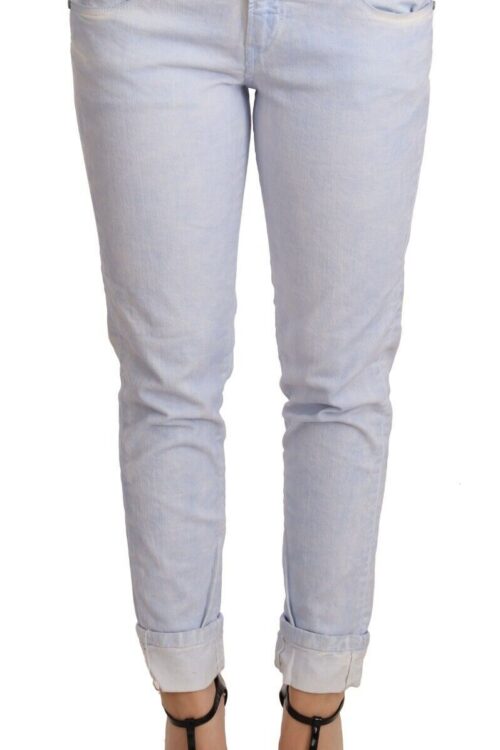 Acht Light Blue Cotton Push Up Denim Jeans