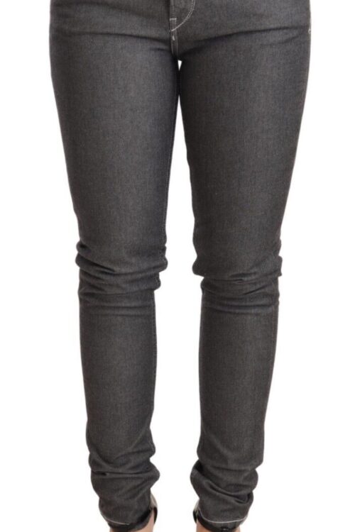 Acht Elegant Gray Mid Waist Skinny Jeans