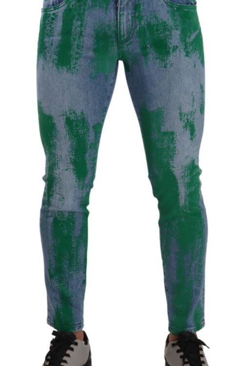 Dolce & Gabbana Chic Skinny Denim Jeans in Blue Green Wash