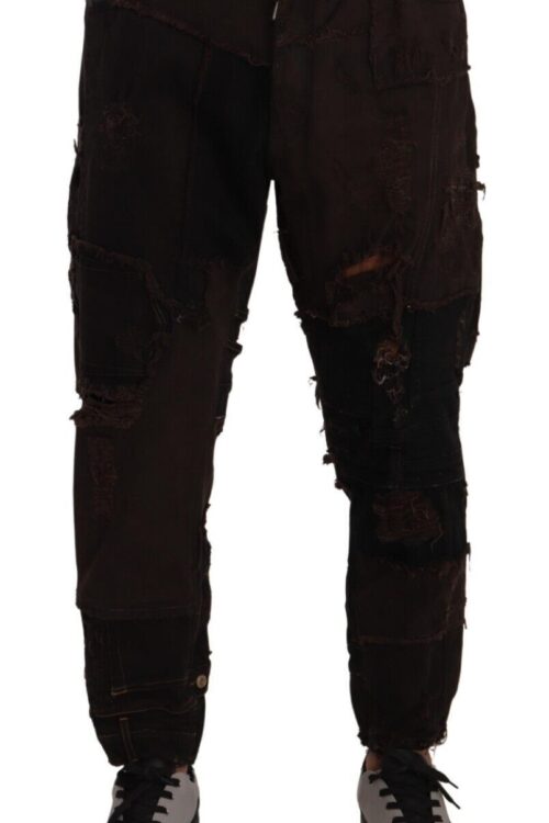 Dolce & Gabbana Elegant Distressed Patchwork Denim Jeans