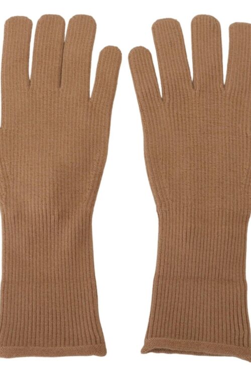 Dolce & Gabbana Elegant Beige Cashmere Winter Gloves