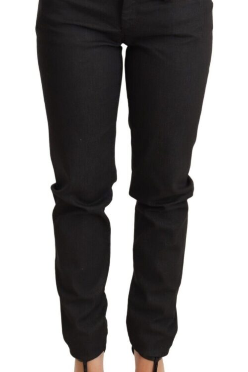 Ermanno Scervino Chic Black Low Waist Skinny Jeans