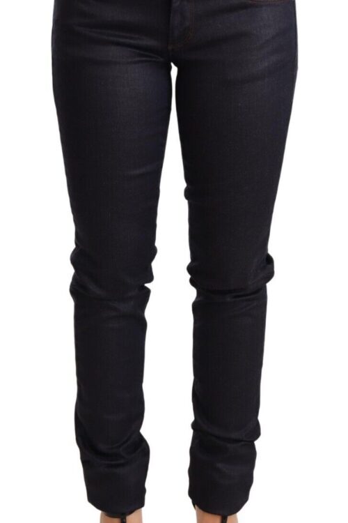 Ermanno Scervino Chic Dark Blue Low Waist Skinny Jeans