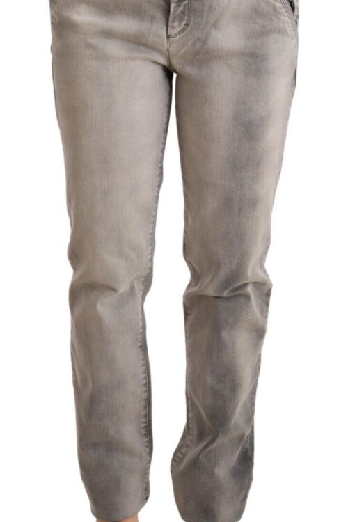 Ermanno Scervino Chic Gray Washed Low Waist Skinny Jeans