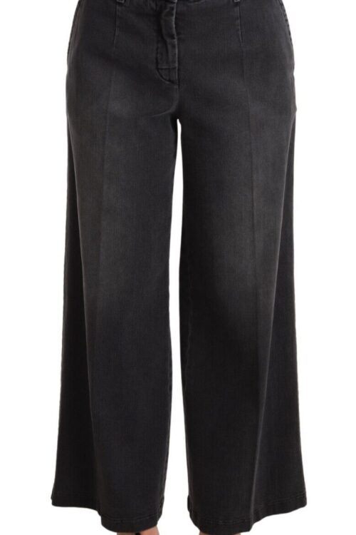 Dolce & Gabbana Elegant Wide Leg Gray Wash Denim
