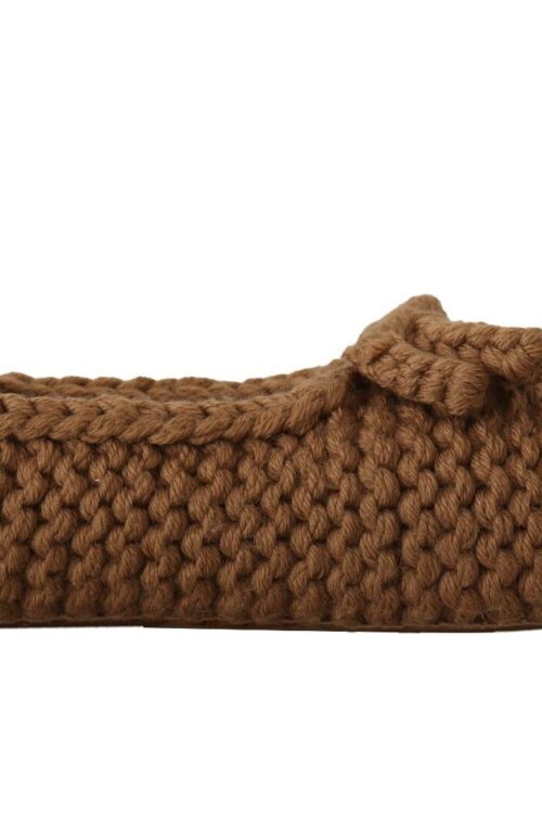Dolce & Gabbana Elegant Wool Knit Ballerina Flats in Brown