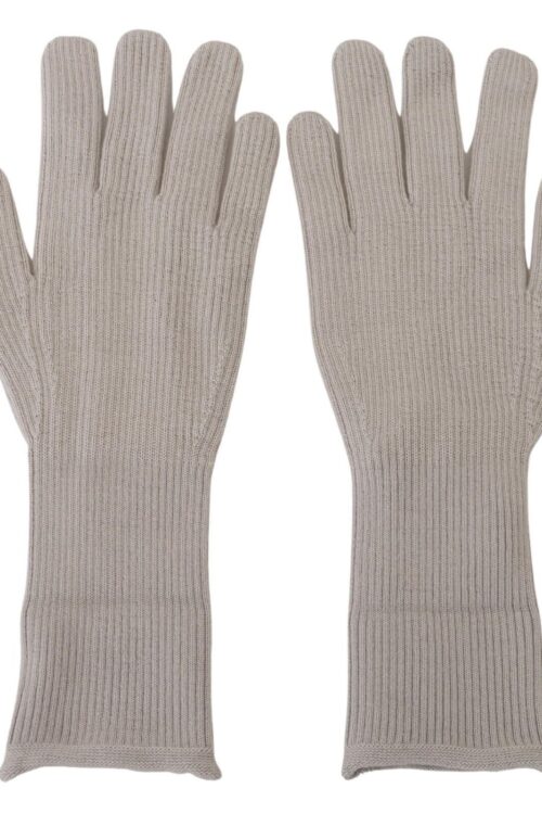 Dolce & Gabbana Elegant Light Gray Cashmere Gloves