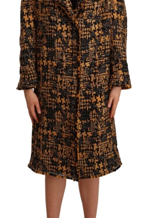 Dolce & Gabbana Multicolor Notch Lapel Long Cardigan Coat