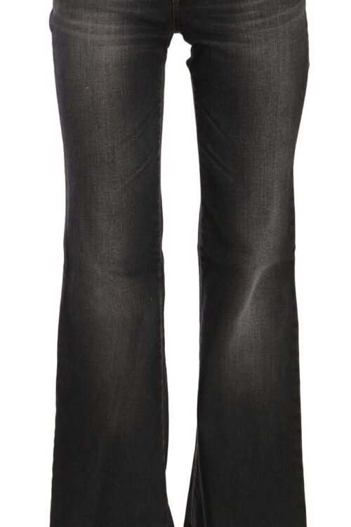 Dolce & Gabbana Svelte Mid Waist Flared Black Denim