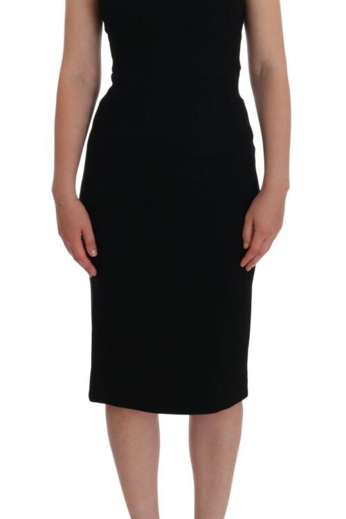 Dolce & Gabbana Elegant Crystal Sheath Knee-Length Dress