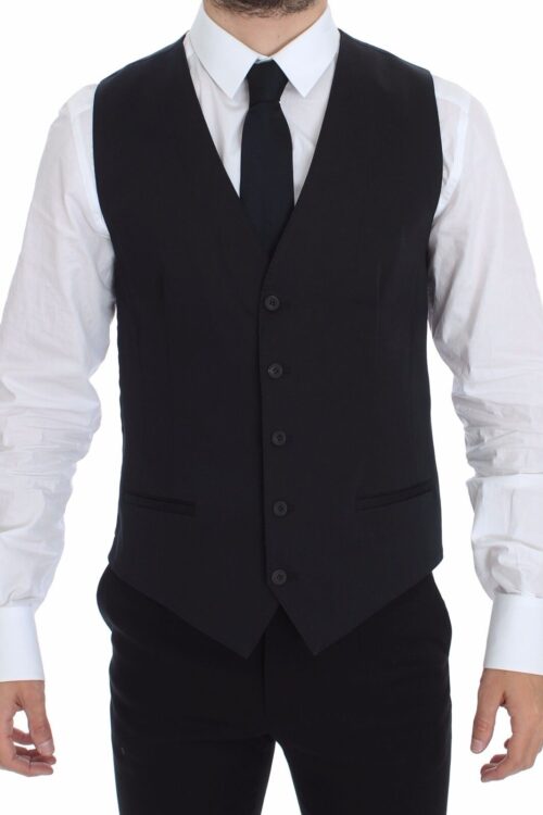 Dolce & Gabbana Elegant Blue Cotton Stretch Dress Vest