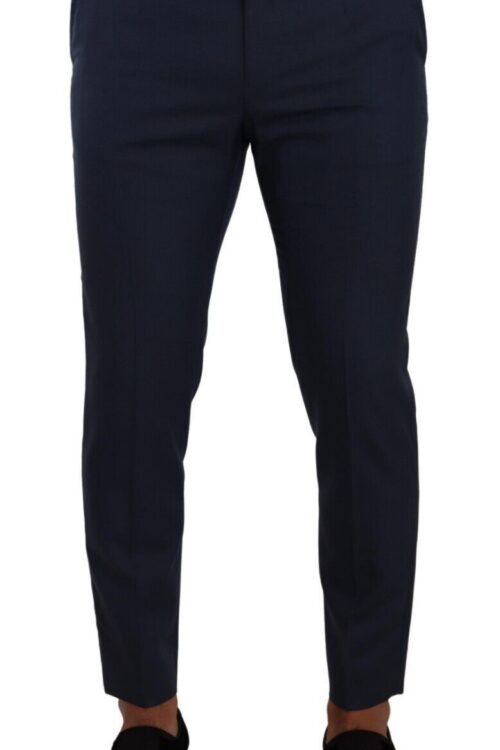 Dolce & Gabbana Elegant Dark Blue Slim-Fit Dress Pants