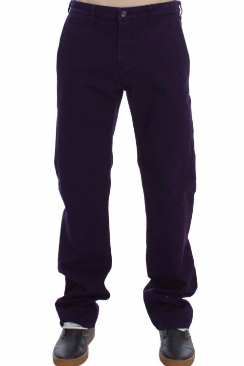 GF Ferre Purple Cotton Stretch Slim Chinos