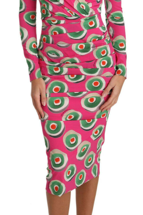 Dolce & Gabbana Elegant Pink Silk Sheath Bodycon Dress