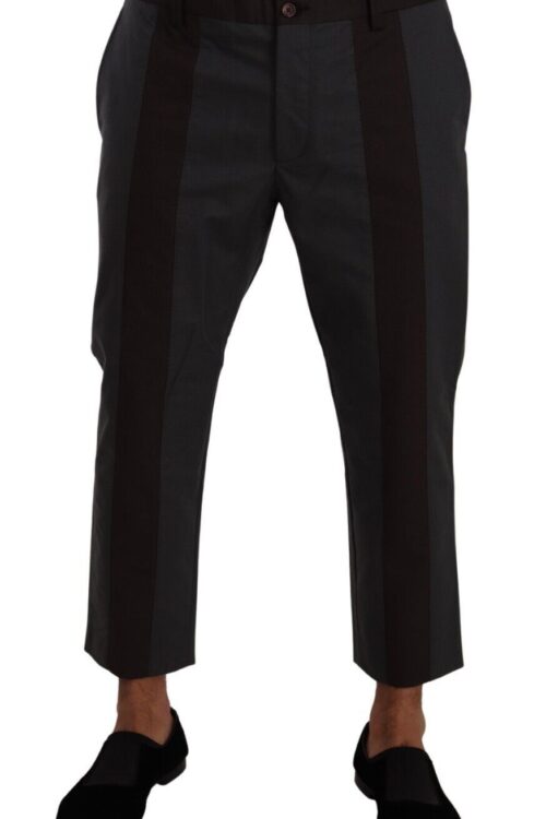Dolce & Gabbana Elegant Cropped Pants in Gray and Bordeaux Hues