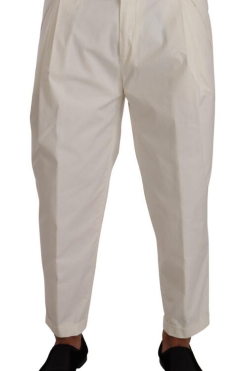 Dolce & Gabbana Elegant White Cotton Stretch Dress Pants