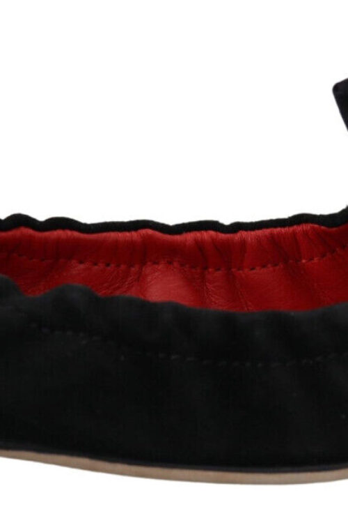 Dolce & Gabbana Elegant Black Suede Ballet Flats