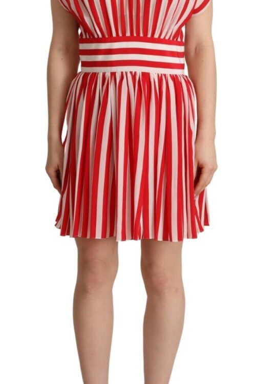 Dolce & Gabbana Elegant Striped Silk A-Line Mini Dress