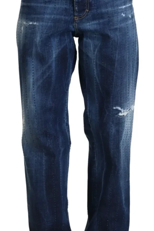 Dsquared² Blue High Waist Straight Denim Jeans San Diego