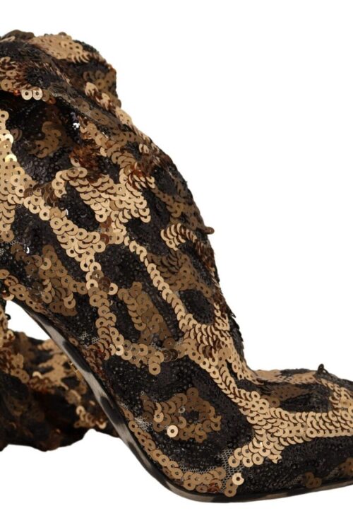 Dolce & Gabbana Elegant Leopard Sequin Knee-High Boots