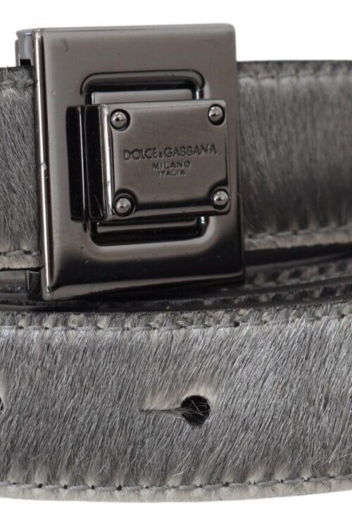 Dolce & Gabbana Elegant Silver Leather Designer Belt