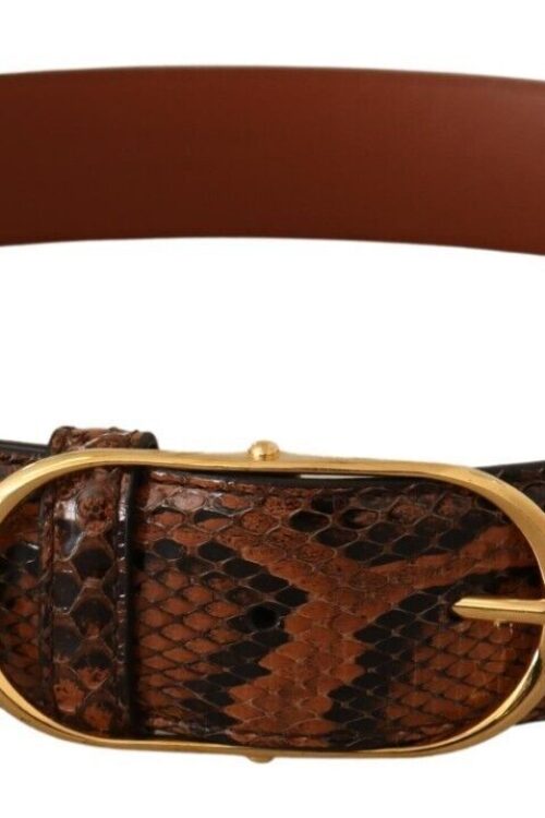 Dolce & Gabbana Elegant Leather Belt with Gold Buckle