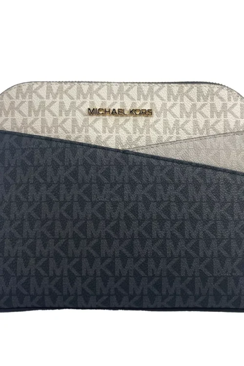 Michael Kors Jet Set Medium Signature PVC X Dome Crossbody Bag Black Multi