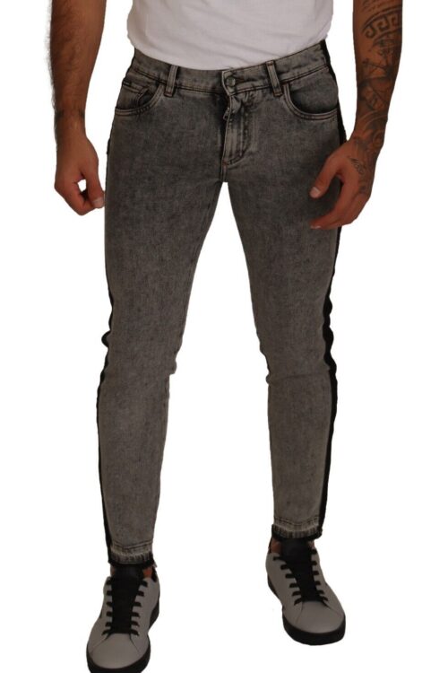 Dolce & Gabbana Chic Embellished Crown Skinny Jeans