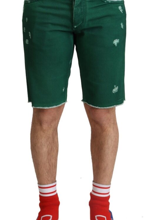 Dolce & Gabbana Chic Green Denim Bermuda Shorts