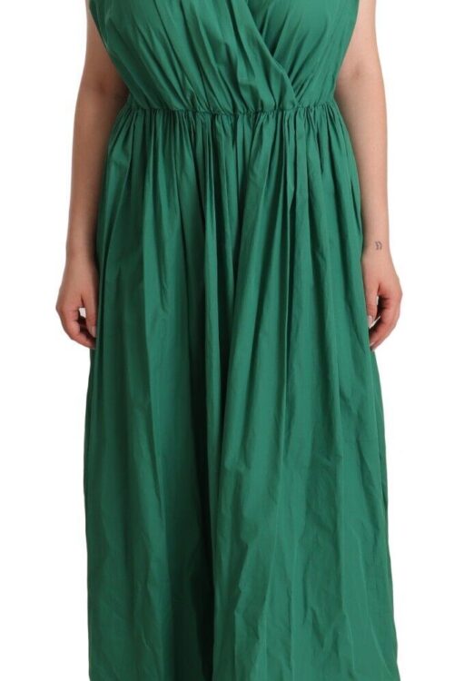 Dolce & Gabbana Elegant Deep Green Sleeveless A-Line Dress