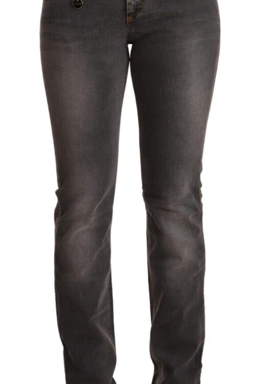 Costume National Chic Gray Low Waist Skinny Denim