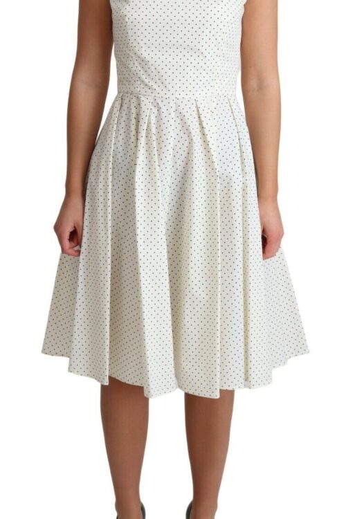 Dolce & Gabbana Elegant Sleeveless A-Line Polka Dotted Dress